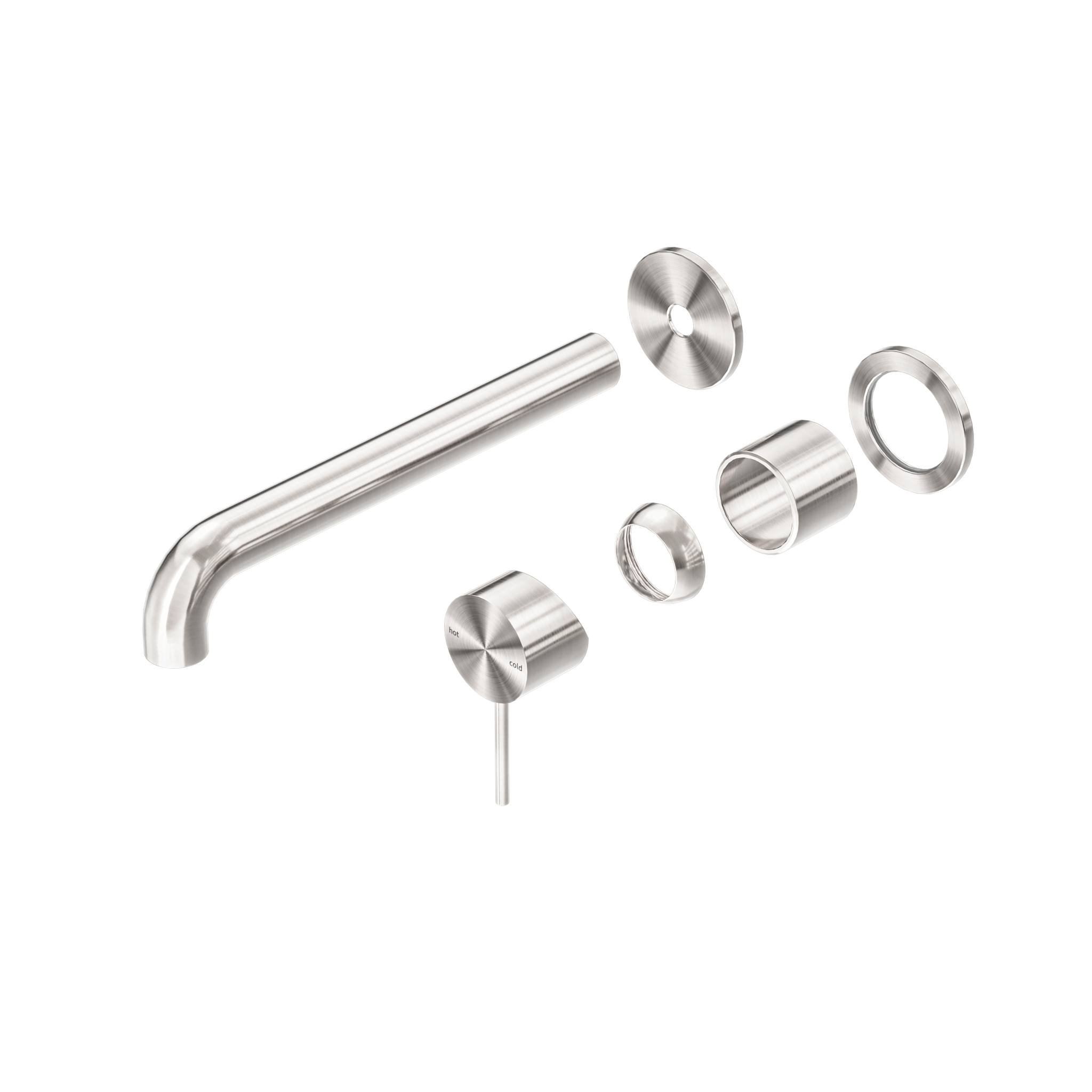 Mecca Wall Basin/Bath Mixer Separate Back Plate 260mm Trim Kits Only Brushed Nickel