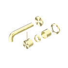 Mecca Wall Basin/Bath Mixer Separate Back Plate Handle Up 120mm Trim Kits Only Brushed Gold