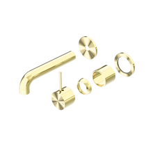 Mecca Wall Basin/Bath Mixer Separate Back Plate Handle Up 120mm Trim Kits Only Brushed Gold