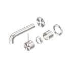 Mecca Wall Basin/Bath Mixer Separate Back Plate Handle Up 120mm Trim Kits Only Brushed Nickel