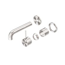 Mecca Wall Basin/Bath Mixer Separate Back Plate Handle Up 120mm Trim Kits Only Brushed Nickel