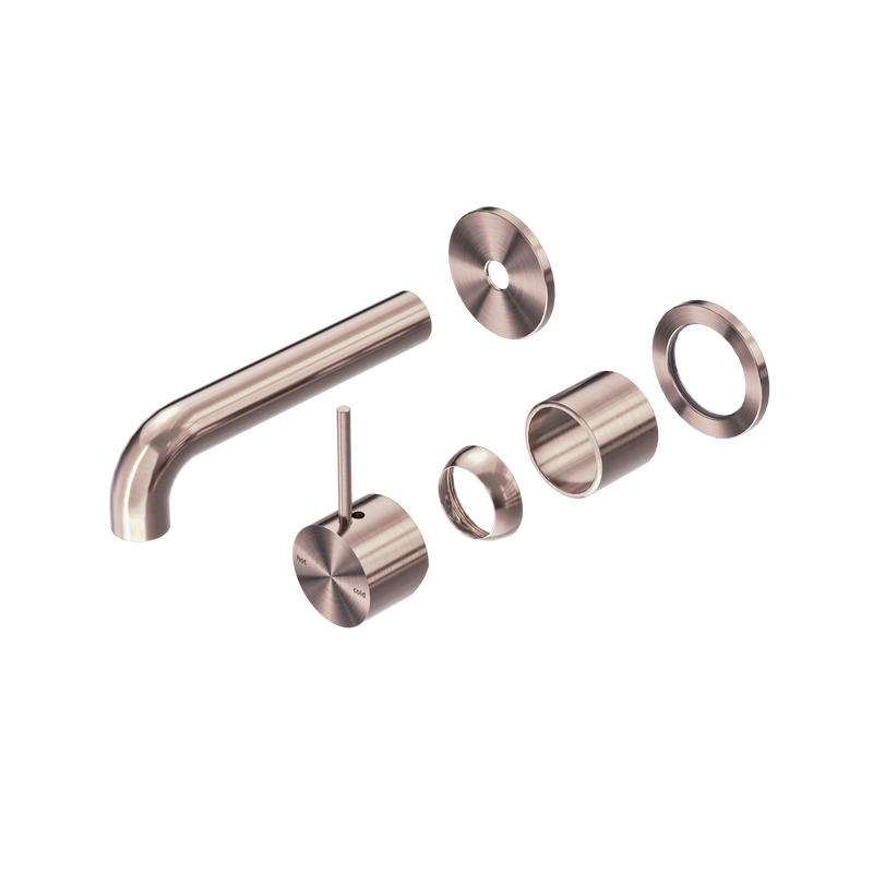 Mecca Wall Basin/Bath Mixer Separate Back Plate Handle Up 120mm Trim Kits Only Brushed Bronze