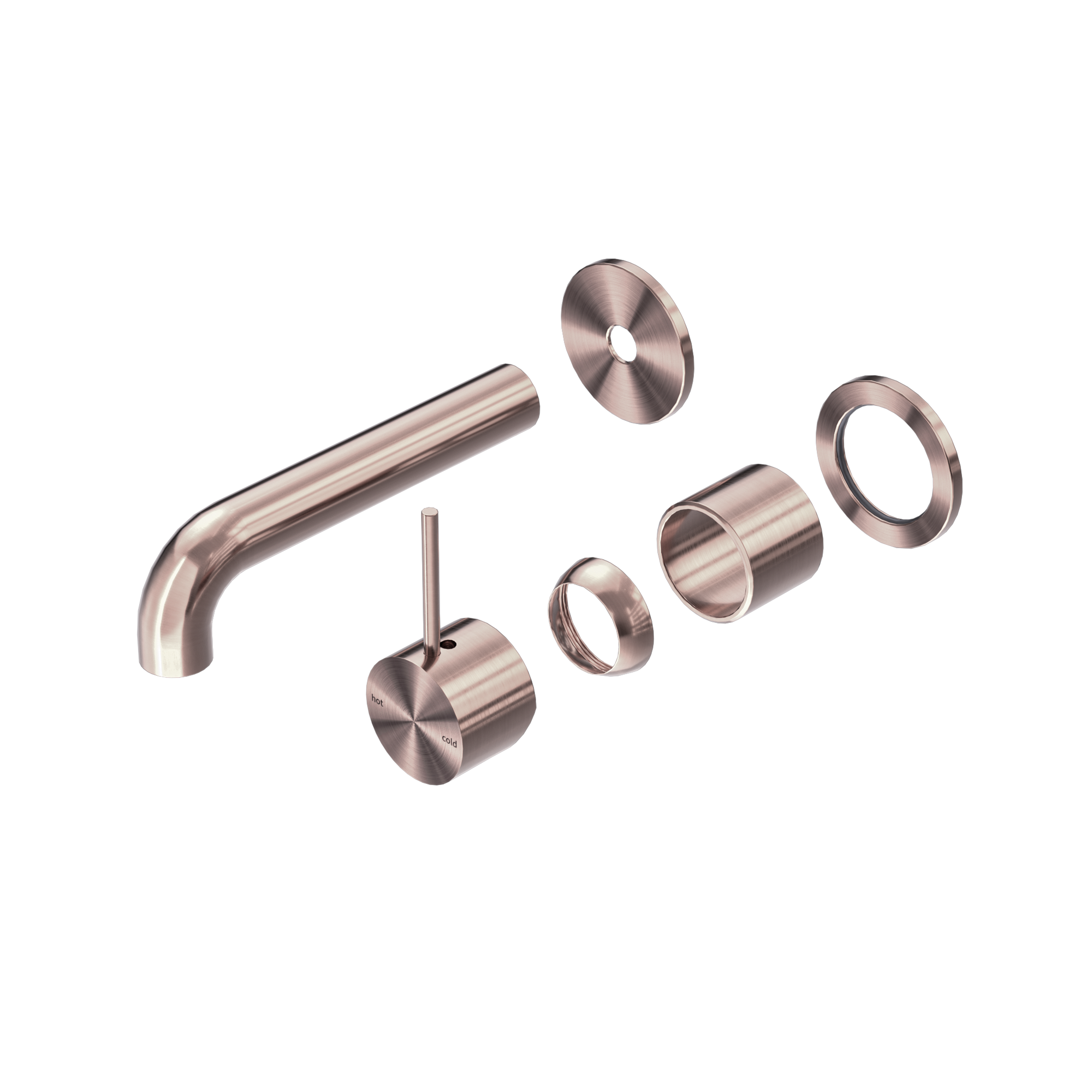 Mecca Wall Basin/Bath Mixer Separate Back Plate Handle Up 120mm Trim Kits Only Brushed Bronze