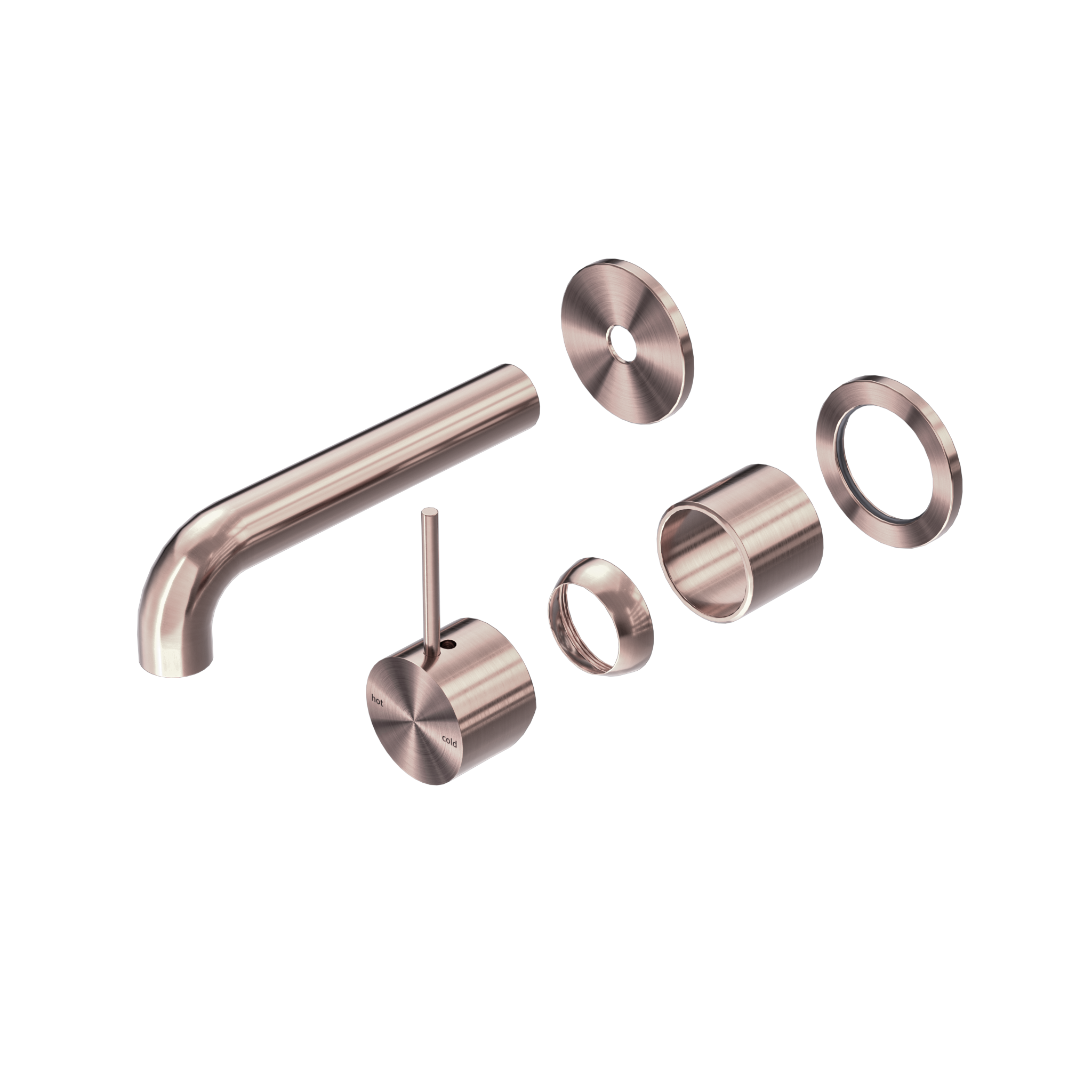 Mecca Wall Basin/Bath Mixer Separate Back Plate Handle Up 120mm Trim Kits Only Brushed Bronze