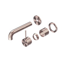Mecca Wall Basin/Bath Mixer Separate Back Plate Handle Up 120mm Trim Kits Only Brushed Bronze