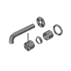 Mecca Wall Basin/Bath Mixer Separate Back Plate Handle Up 120mm Trim Kits Only Gun Metal