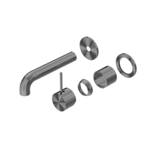 Mecca Wall Basin/Bath Mixer Separate Back Plate Handle Up 120mm Trim Kits Only Gun Metal