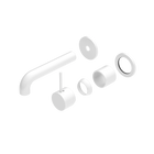 Mecca Wall Basin/Bath Mixer Separate Back Plate Handle Up 120mm Trim Kits Only Matte White