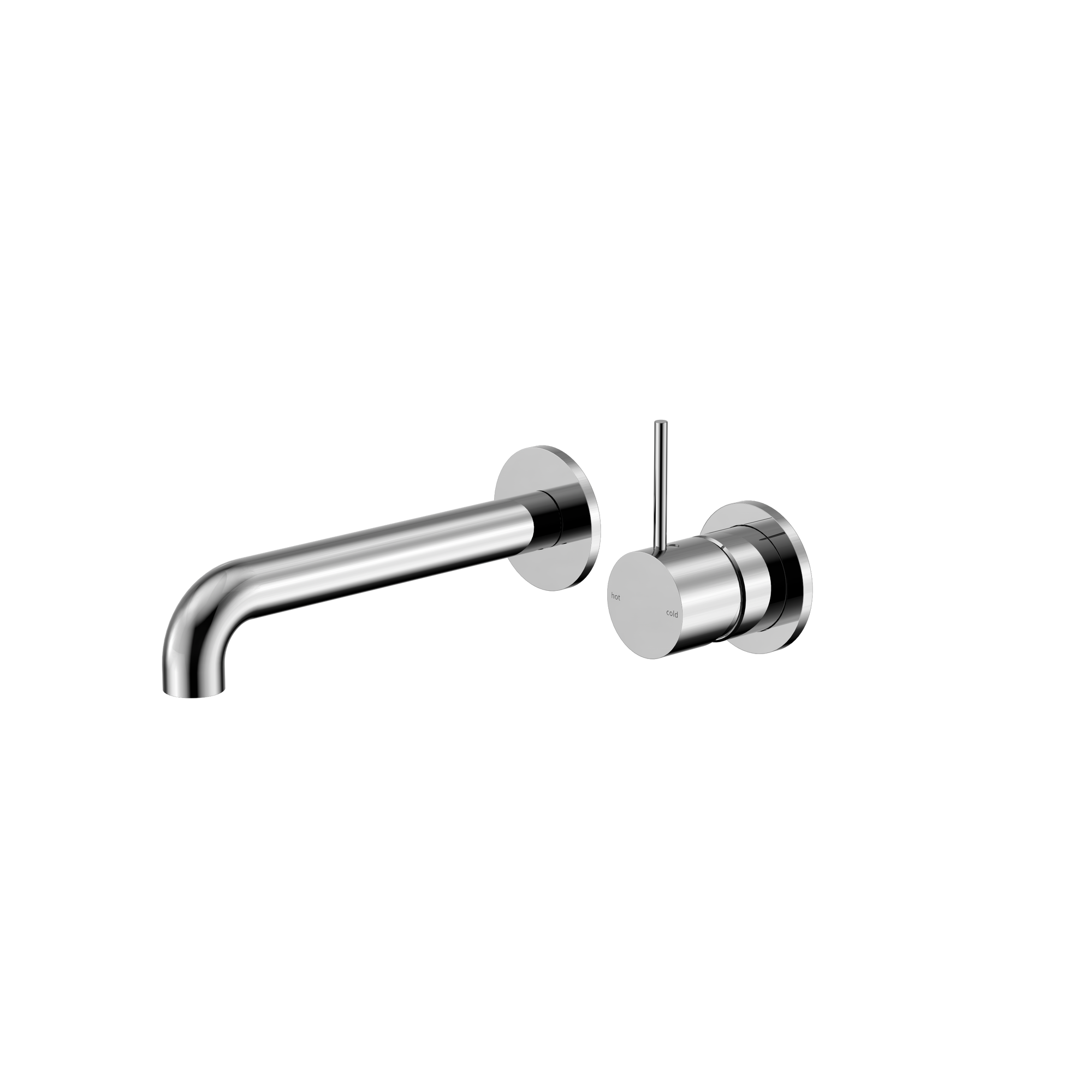 Mecca Wall Basin/Bath Mixer Separate Back Plate Handle Up 160mm Chrome