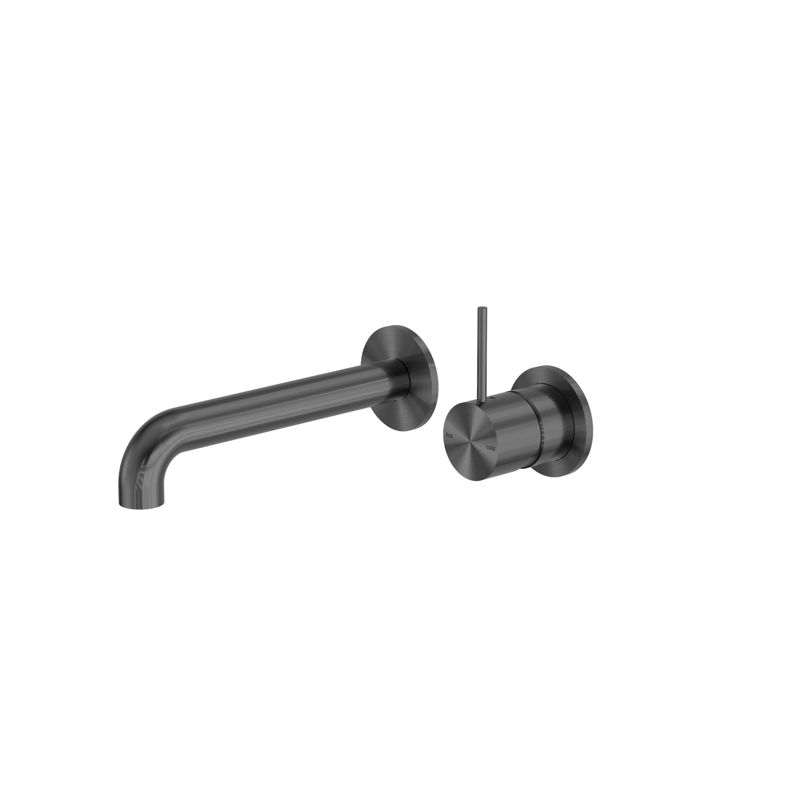 Mecca Wall Basin/Bath Mixer Separate Back Plate Handle Up 160mm Gun Metal