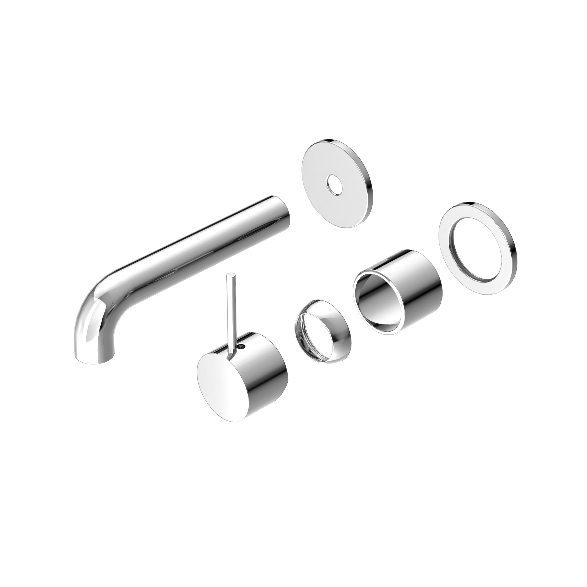Mecca Wall Basin/Bath Mixer Separate Back Plate Handle Up 160mm Trim Kits Only Chrome