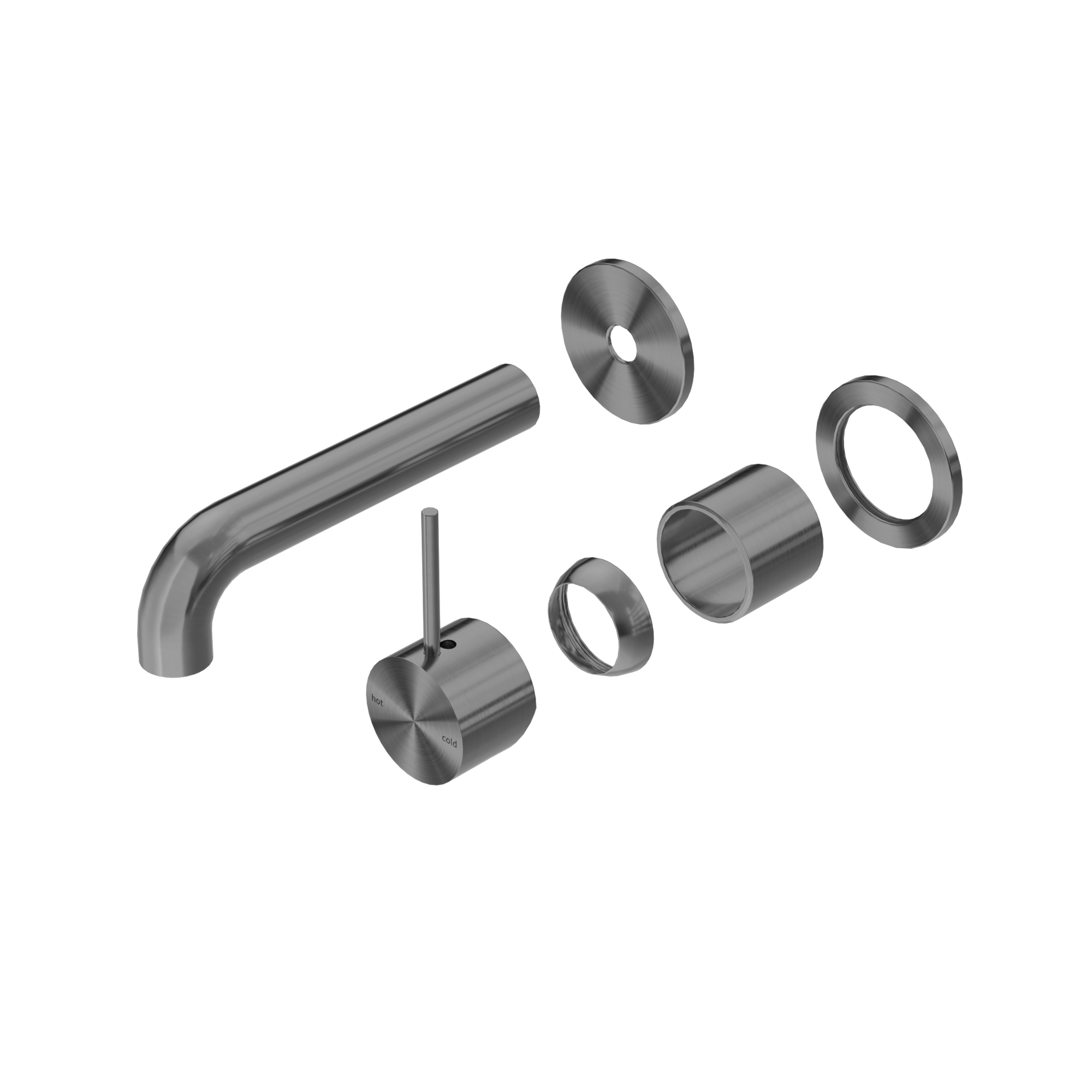 Mecca Wall Basin/Bath Mixer Separate Back Plate Handle Up 160mm Trim Kits Only Gun Metal