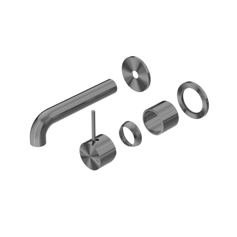 Mecca Wall Basin/Bath Mixer Separate Back Plate Handle Up 160mm Trim Kits Only Gun Metal