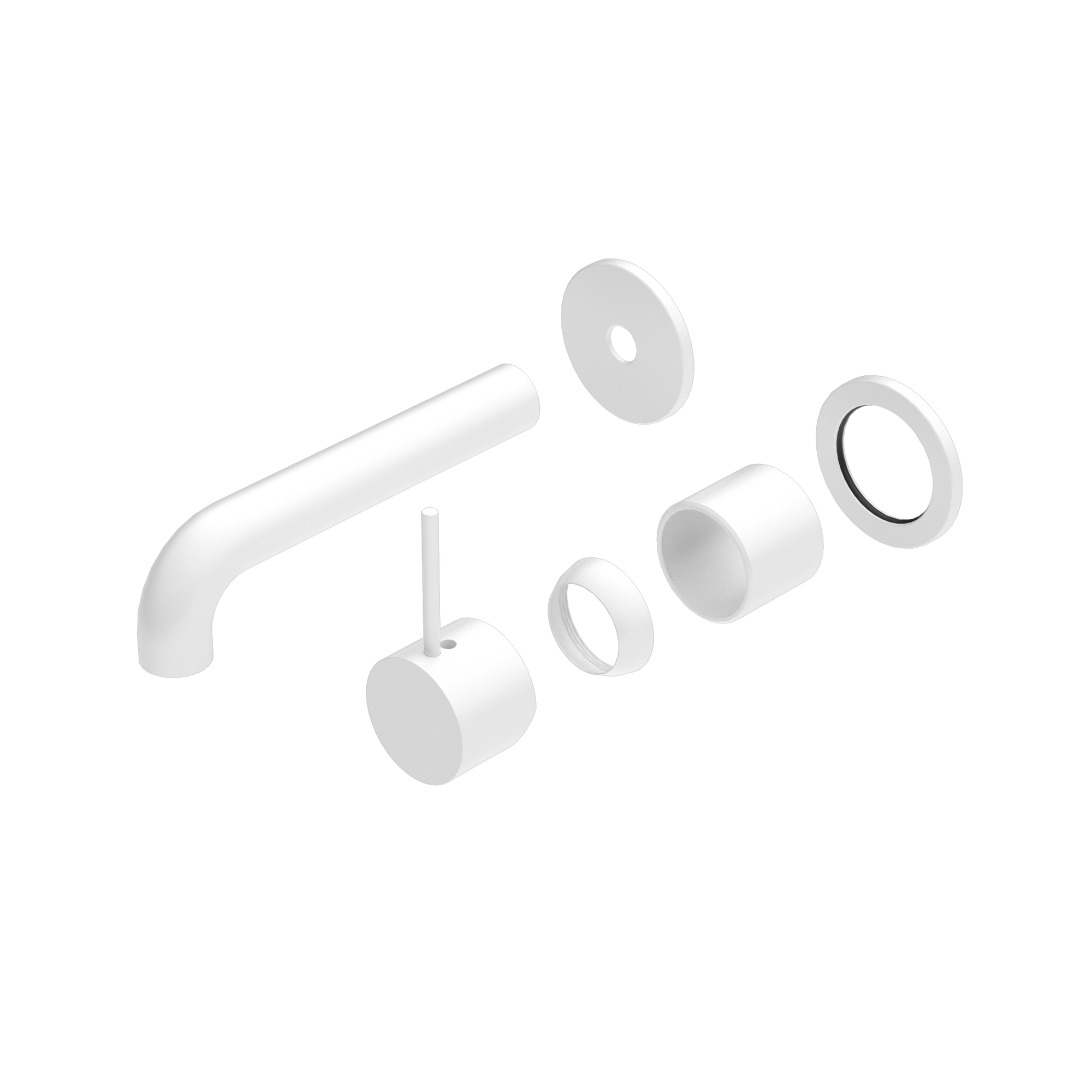 Mecca Wall Basin/Bath Mixer Separate Back Plate Handle Up 160mm Trim Kits Only Matte White