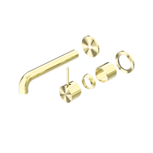 Mecca Wall Basin/Bath Mixer Separate Back Plate Handle Up 185mm Trim Kits Only Brushed Gold