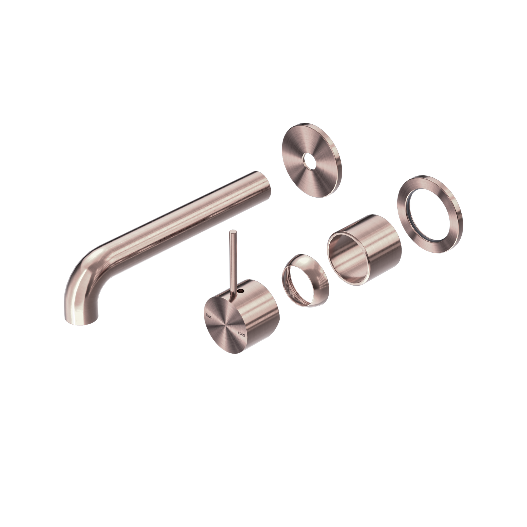 Mecca Wall Basin/Bath Mixer Separate Back Plate Handle Up 185mm Trim Kits Only Brushed Bronze