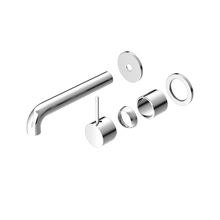 Mecca Wall Basin/Bath Mixer Separate Back Plate Handle Up 185mm Trim Kits Only Chrome
