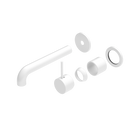 Mecca Wall Basin/Bath Mixer Separate Back Plate Handle Up 185mm Trim Kits Only Matte White