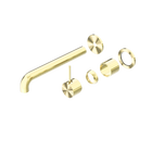 Mecca Wall Basin/Bath Mixer Separate Back Plate Handle Up 230mm Trim Kits Only Brushed Gold