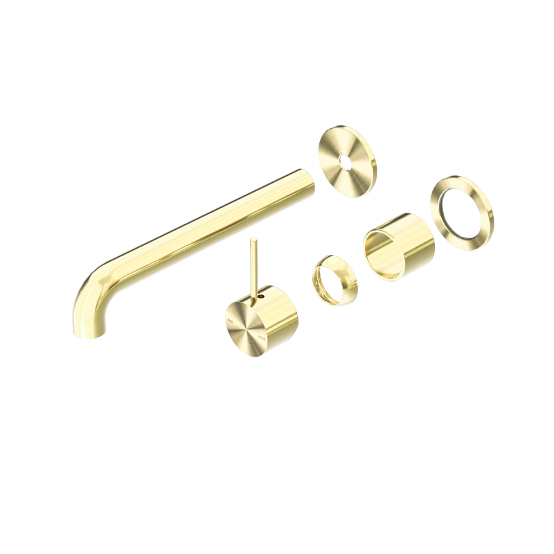 Mecca Wall Basin/Bath Mixer Separate Back Plate Handle Up 230mm Trim Kits Only Brushed Gold
