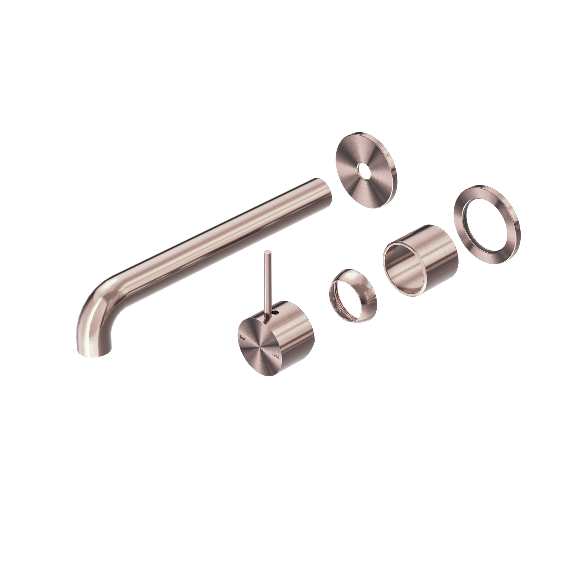 Mecca Wall Basin/Bath Mixer Separate Back Plate Handle Up 230mm Trim Kits Only Brushed Bronze