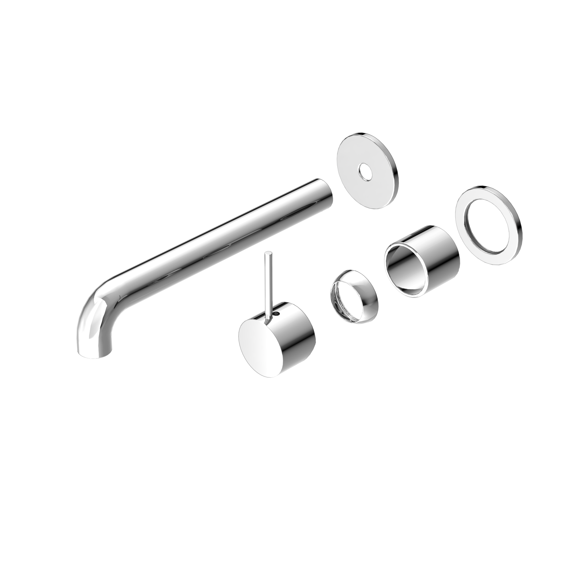 Mecca Wall Basin/Bath Mixer Separate Back Plate Handle Up 230mm Trim Kits Only Chrome