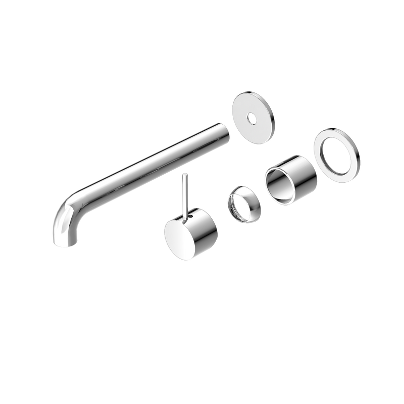 Mecca Wall Basin/Bath Mixer Separate Back Plate Handle Up 230mm Trim Kits Only Chrome