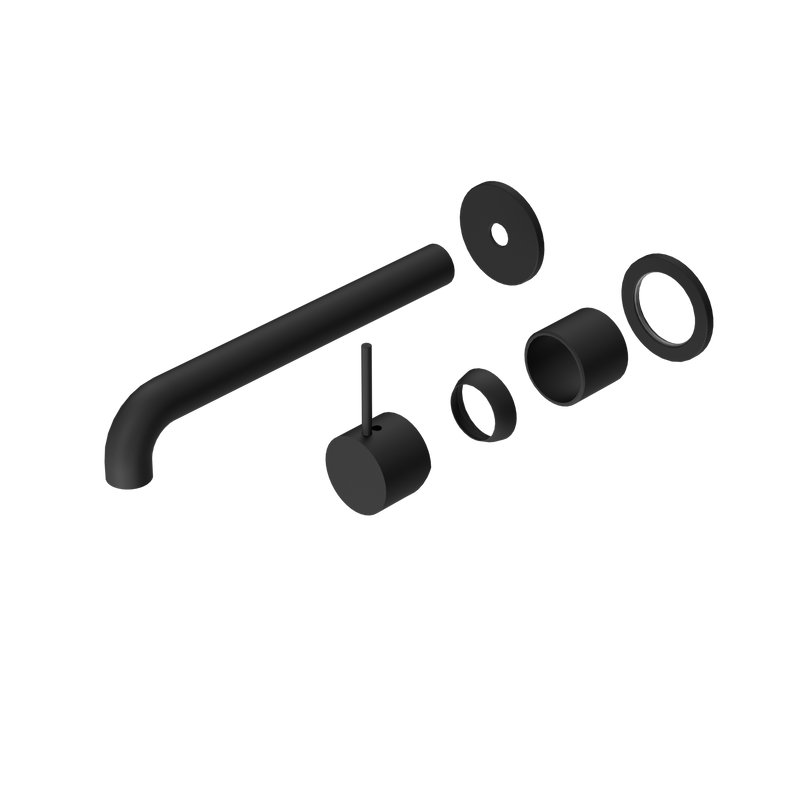 Mecca Wall Basin/Bath Mixer Separate Back Plate Handle Up 230mm Trim Kits Only Matte Black