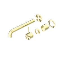 Mecca Wall Basin/Bath Mixer Separate Back Plate Handle Up 260mm Trim Kits Only Brushed Gold