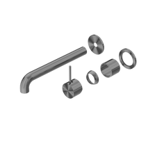 Mecca Wall Basin/Bath Mixer Separate Back Plate Handle Up 260mm Trim Kits Only Gun Metal