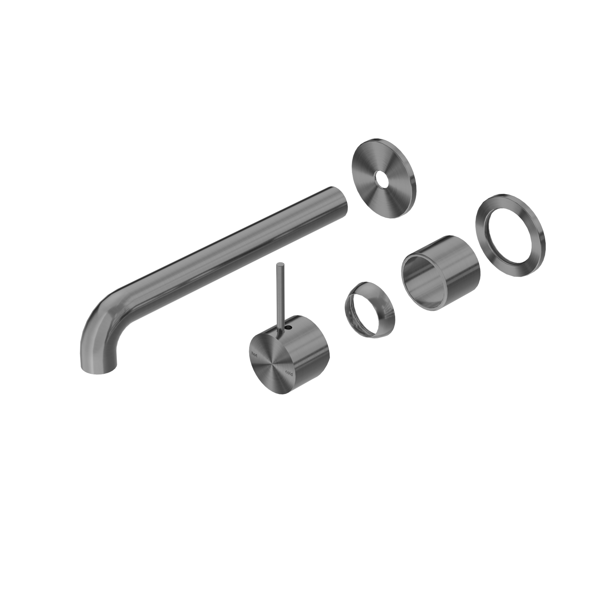 Mecca Wall Basin/Bath Mixer Separate Back Plate Handle Up 260mm Trim Kits Only Gun Metal