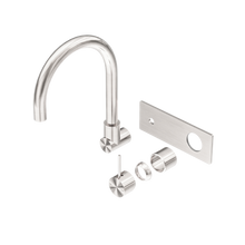 Mecca Wall Basin/Bath Mixer Swivel Spout Handle Up Trim Kits Only Brushed Nickel