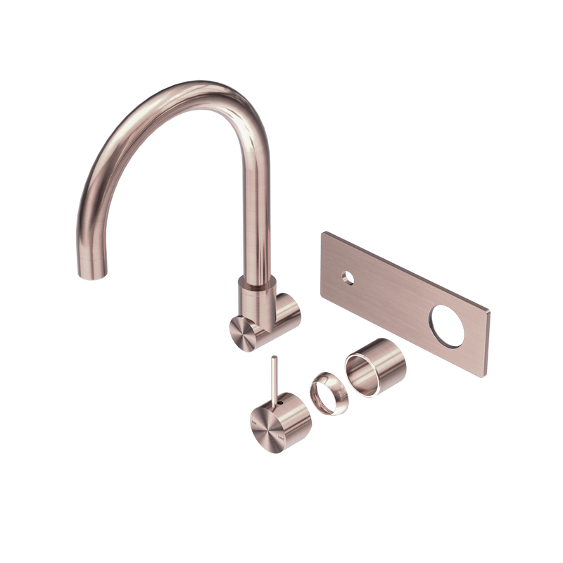 Mecca Wall Basin/Bath Mixer Swivel Spout Handle Up Trim Kits Only Brushed Bronze