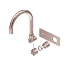 Mecca Wall Basin/Bath Mixer Swivel Spout Handle Up Trim Kits Only Brushed Bronze