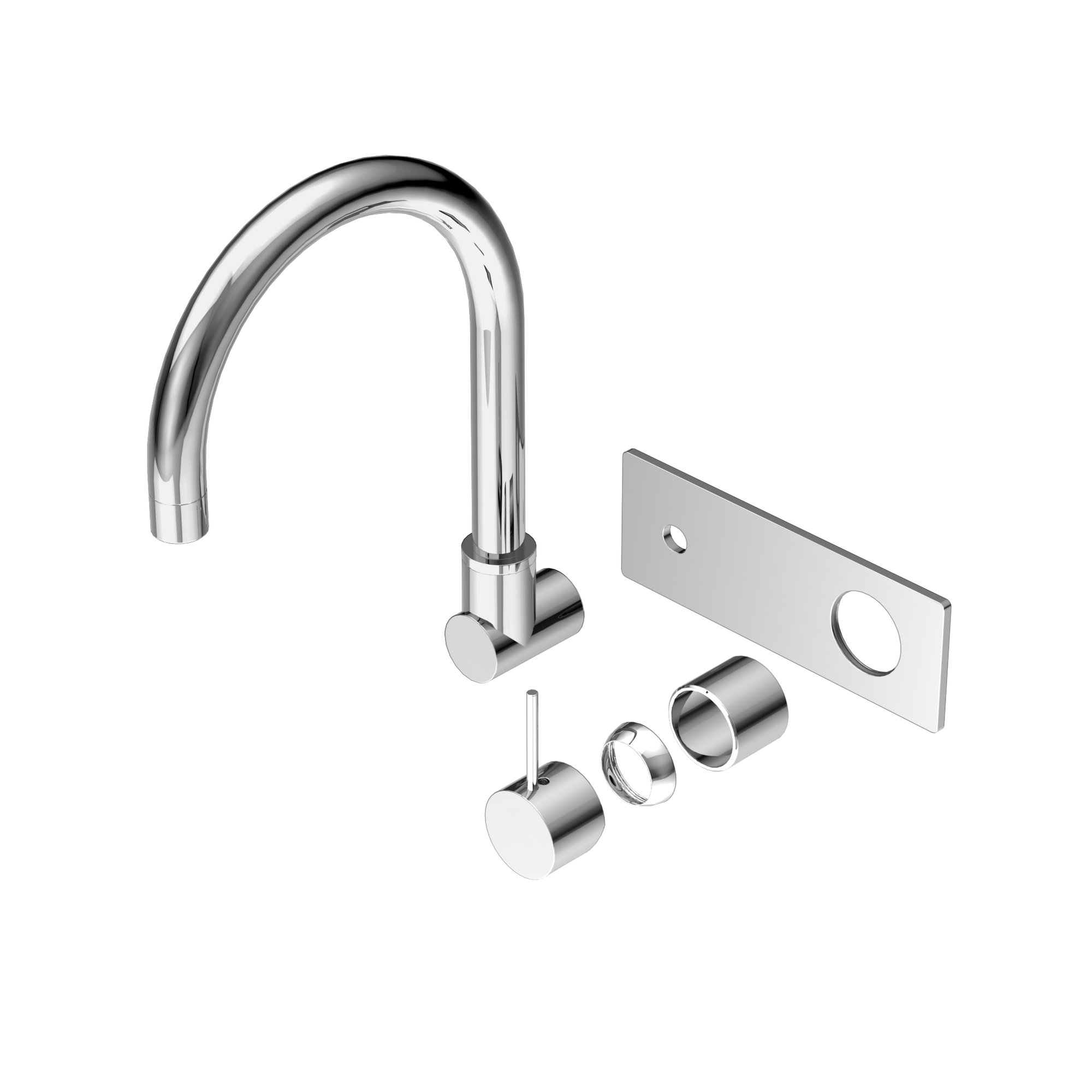 Mecca Wall Basin/Bath Mixer Swivel Spout Handle Up Trim Kits Only Chrome