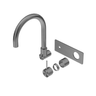 Mecca Wall Basin/Bath Mixer Swivel Spout Handle Up Trim Kits Only Gun Metal