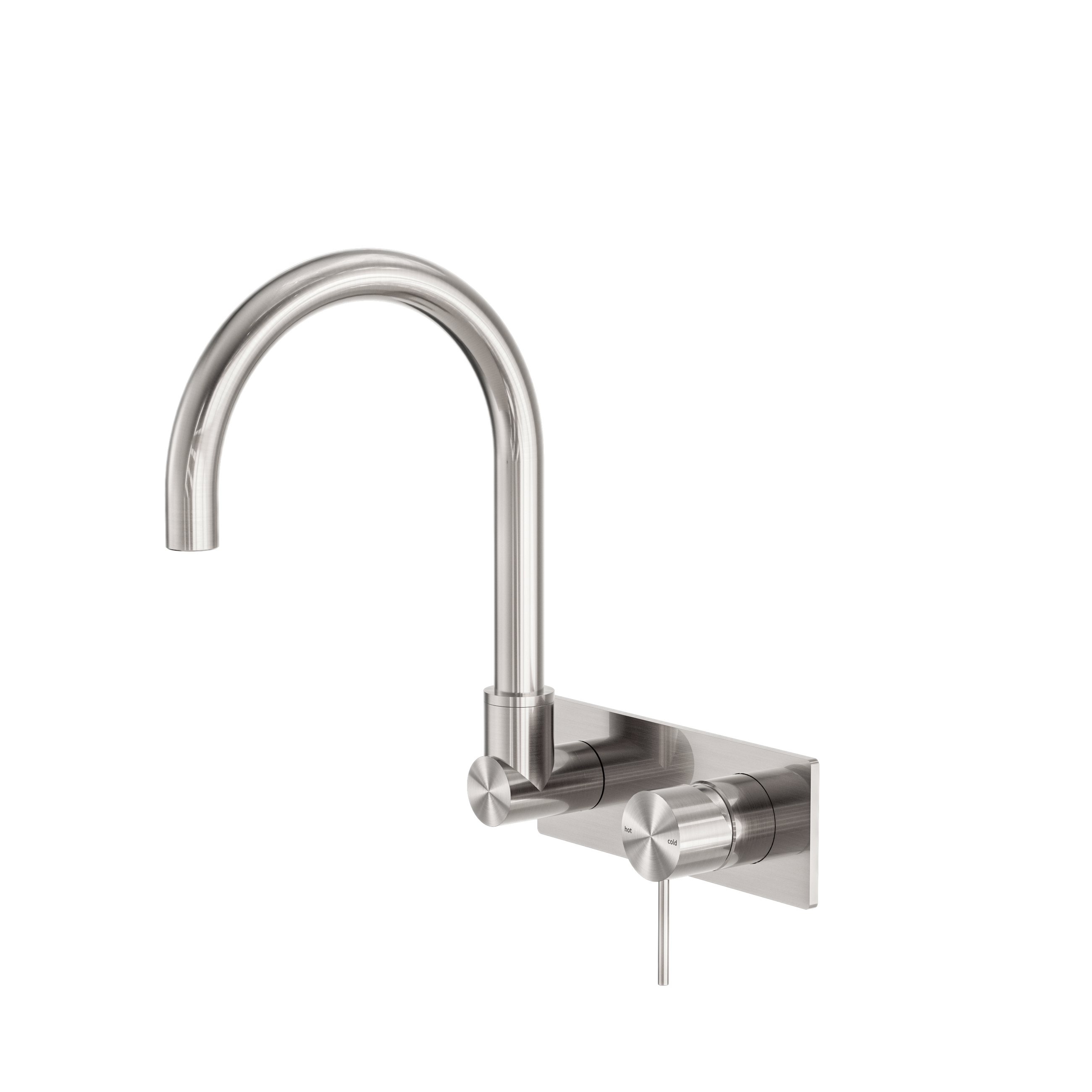 Mecca Wall Basin/Bath Mixer Swivel Spout Brushed Nickel