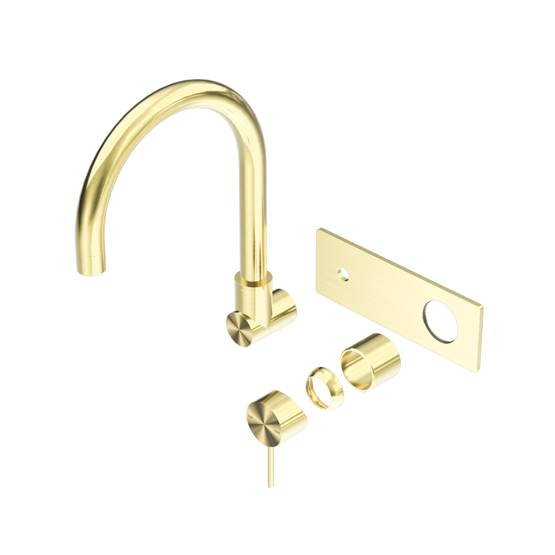 Mecca Wall Basin/Bath Mixer Swivel Spout Trim Kits Only Brushed Gold