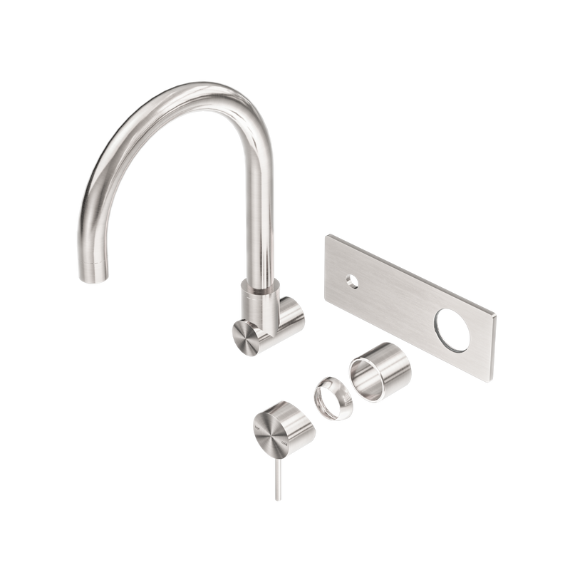 Mecca Wall Basin/Bath Mixer Swivel Spout Trim Kits Only Brushed Nickel