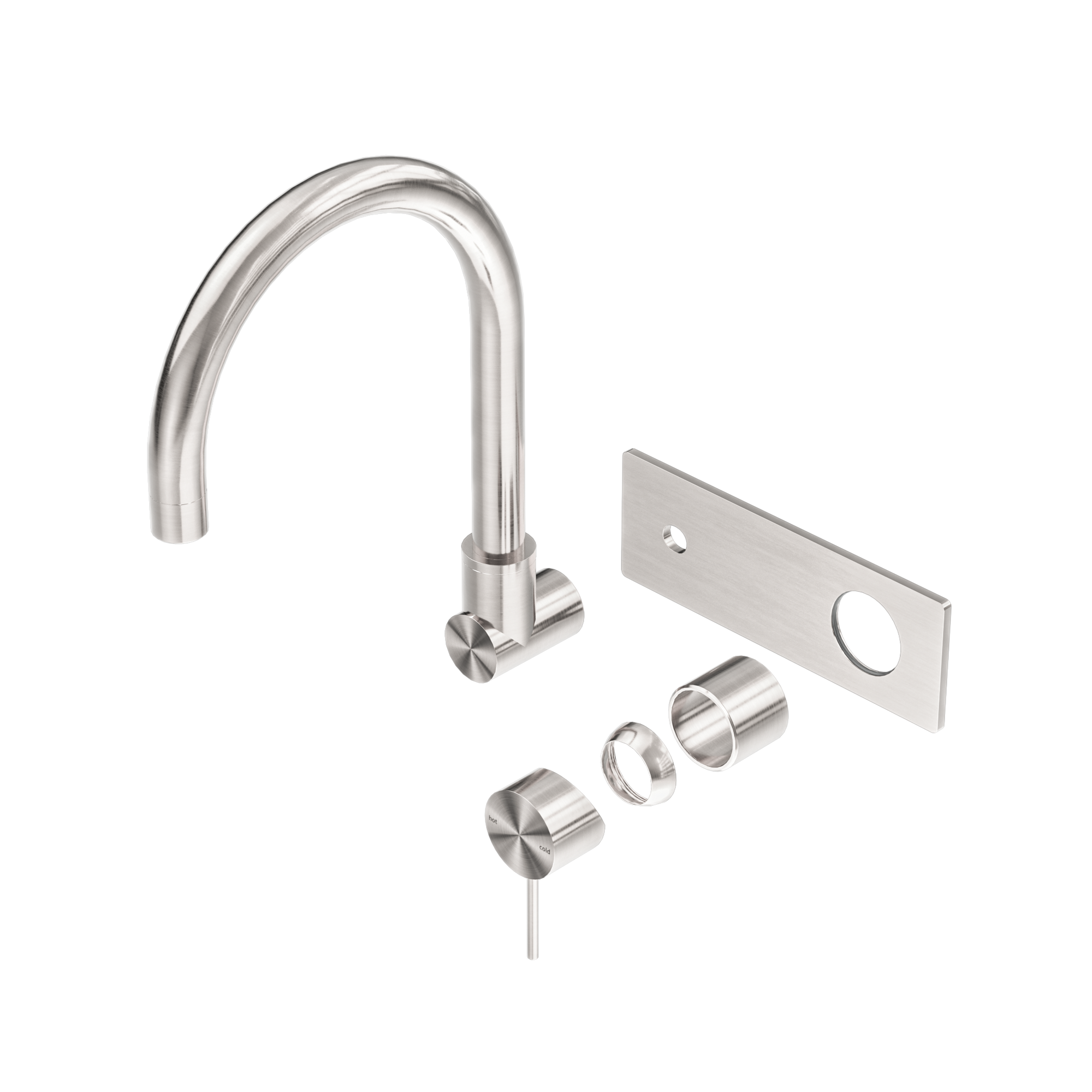 Mecca Wall Basin/Bath Mixer Swivel Spout Trim Kits Only Brushed Nickel