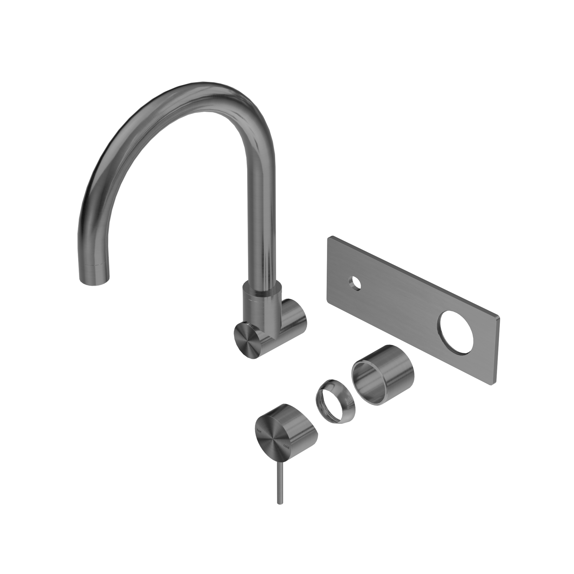 Mecca Wall Basin/Bath Mixer Swivel Spout Trim Kits Only Gun Metal