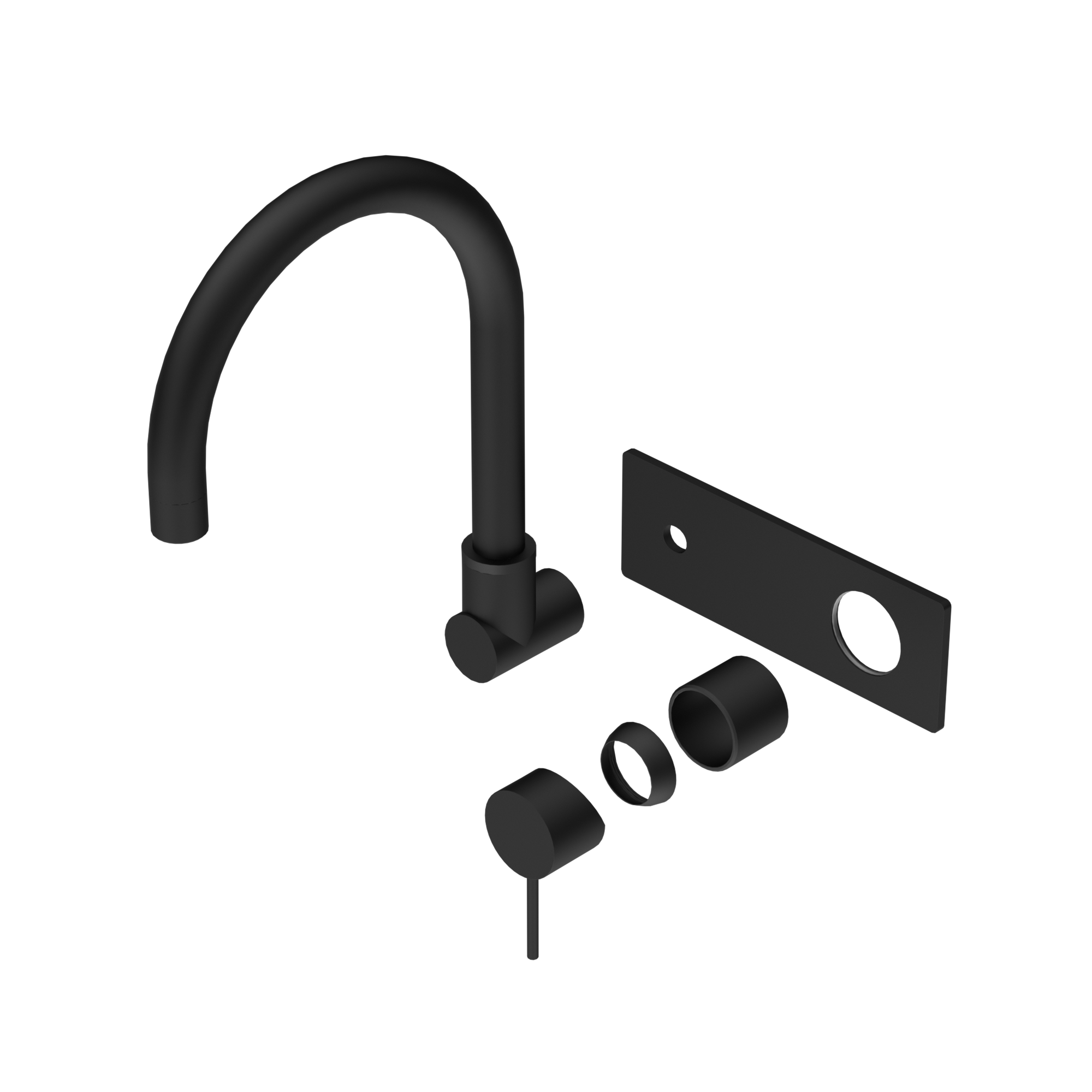 Mecca Wall Basin/Bath Mixer Swivel Spout Trim Kits Only Matte Black