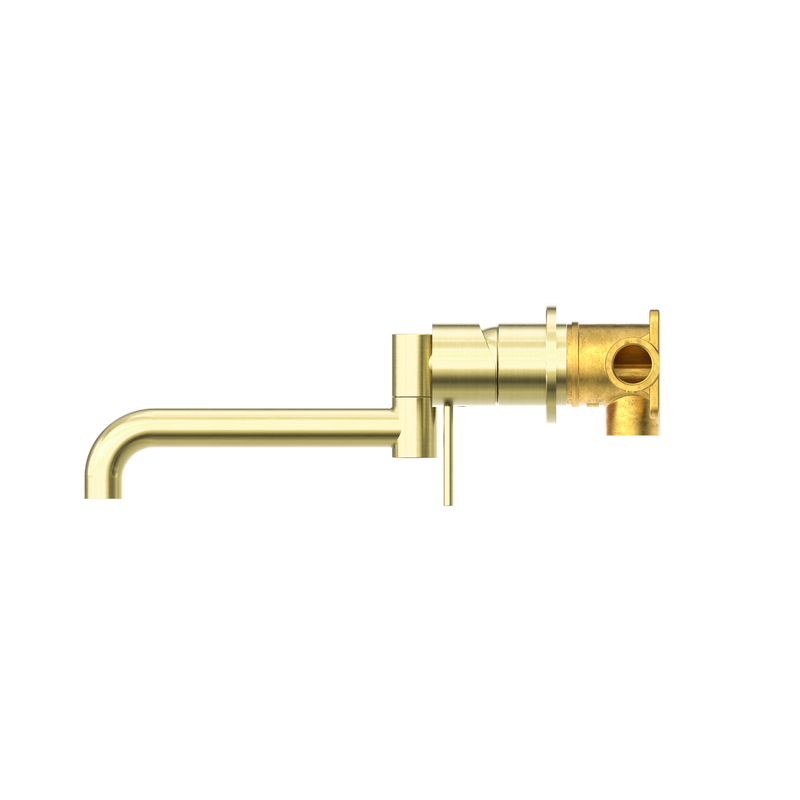 Mecca Wall Basin/Bath Mixer Swivel Spout 225mm Brushed Gold