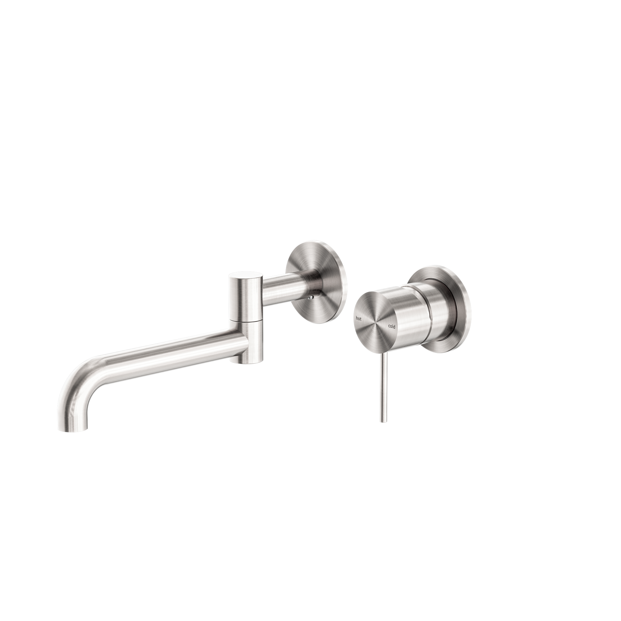 Mecca Wall Basin/Bath Mixer Swivel Spout 225mm Brushed Nickel