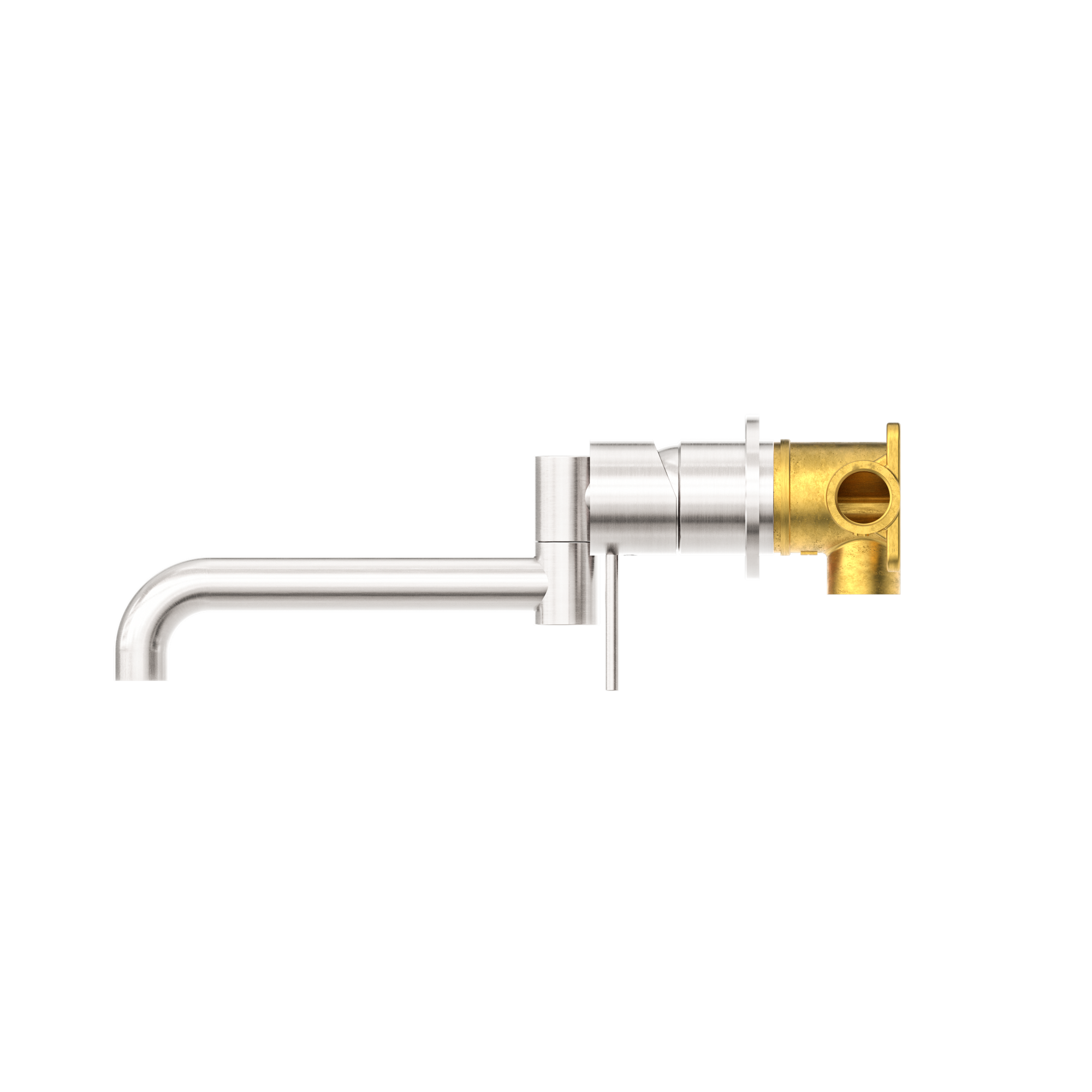 Mecca Wall Basin/Bath Mixer Swivel Spout 225mm Brushed Nickel