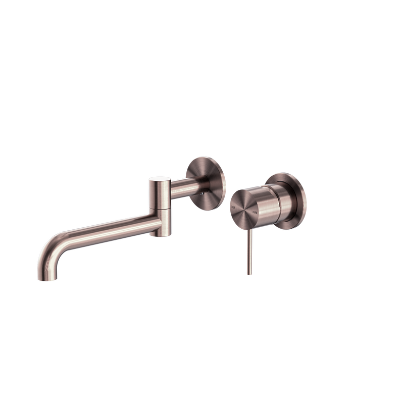 Mecca Wall Basin/Bath Mixer Swivel Spout 225mm Brushed Bronze