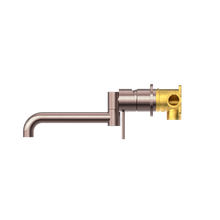 Mecca Wall Basin/Bath Mixer Swivel Spout 225mm Brushed Bronze