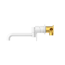 Mecca Wall Basin/Bath Mixer Swivel Spout 225mm Matte White