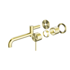 Mecca Wall Basin/Bath Mixer Swivel Spout 225mm Trim Kits Only Brushed Gold