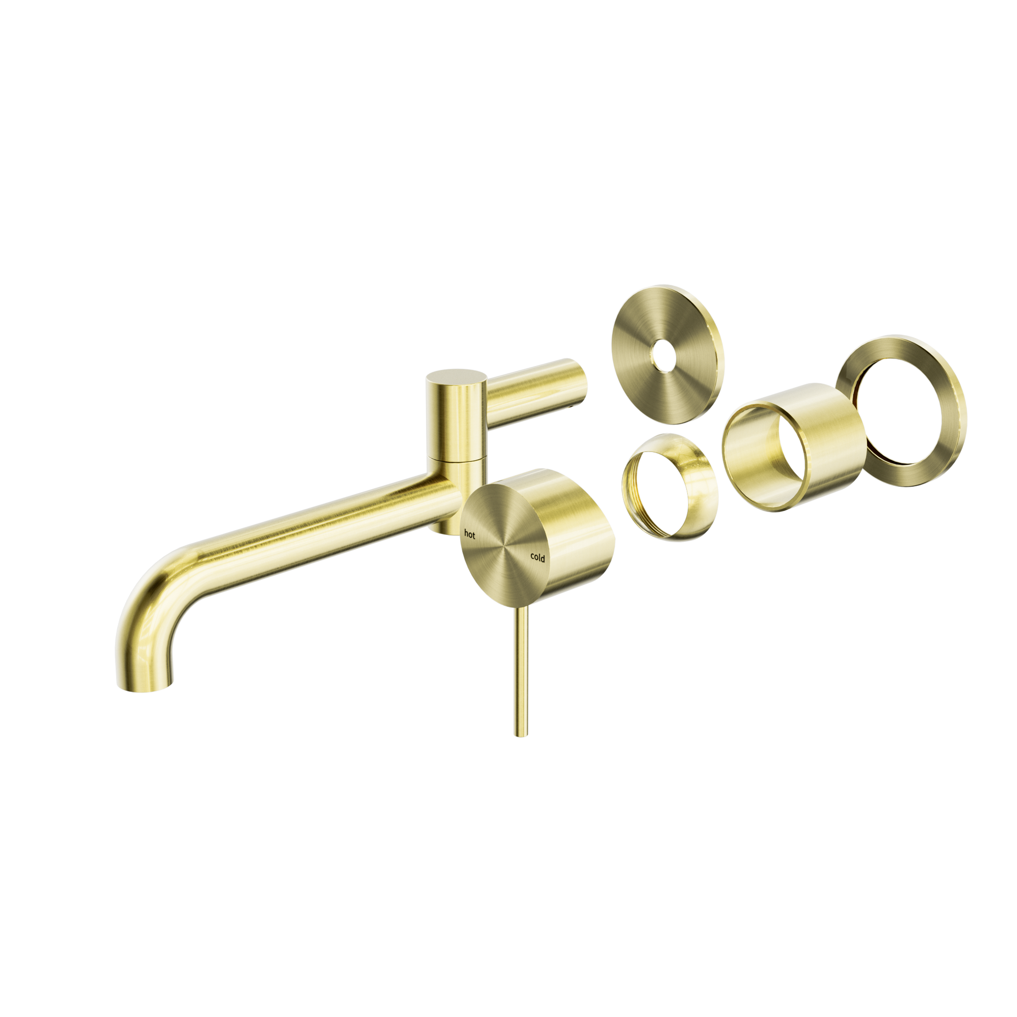 Mecca Wall Basin/Bath Mixer Swivel Spout 225mm Trim Kits Only Brushed Gold